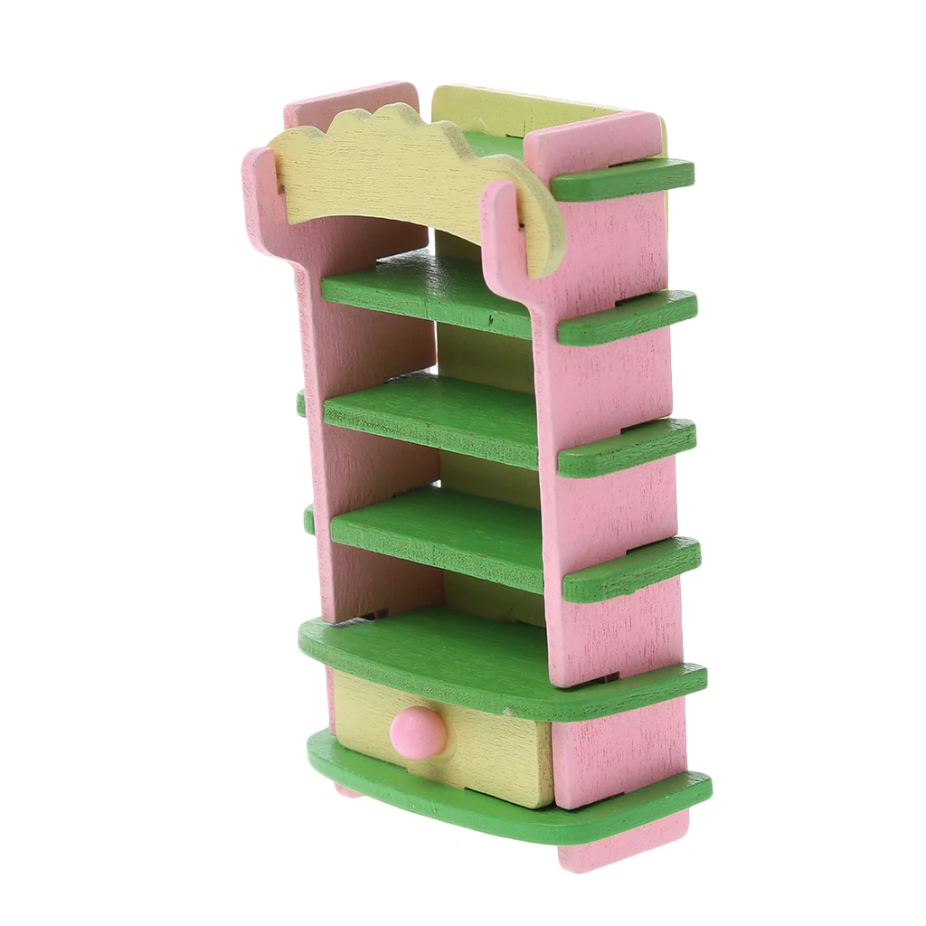 Kid Wooden Furniture Dolls House Miniature Bath Bed Living Room Children Toy GiftRamadan Festival GiftRamadan Festival Gift