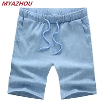 Новинка, летние клетчатые шорты, мужские брендовые хлопковые Стрейчевые шорты, большие размеры, мужские мягкие дышащие повседневные шорты, S-5XL