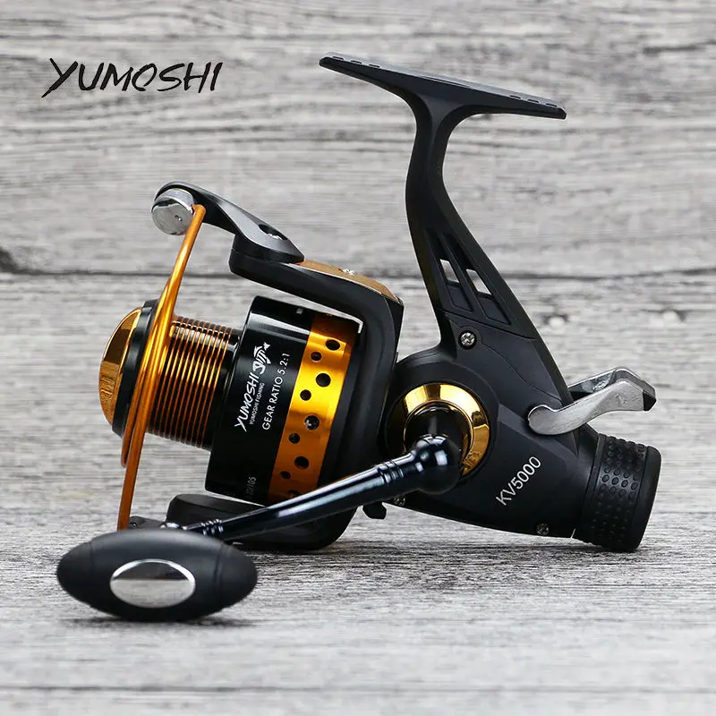 Carretel de Pesca Fiação de Metal Bobinas de Arremesso 13 + 1bb Yumoshi Pesca Carpa Bobina Dupla Arrastar Moulinet Isca Peche Carretilhas Kv30-80