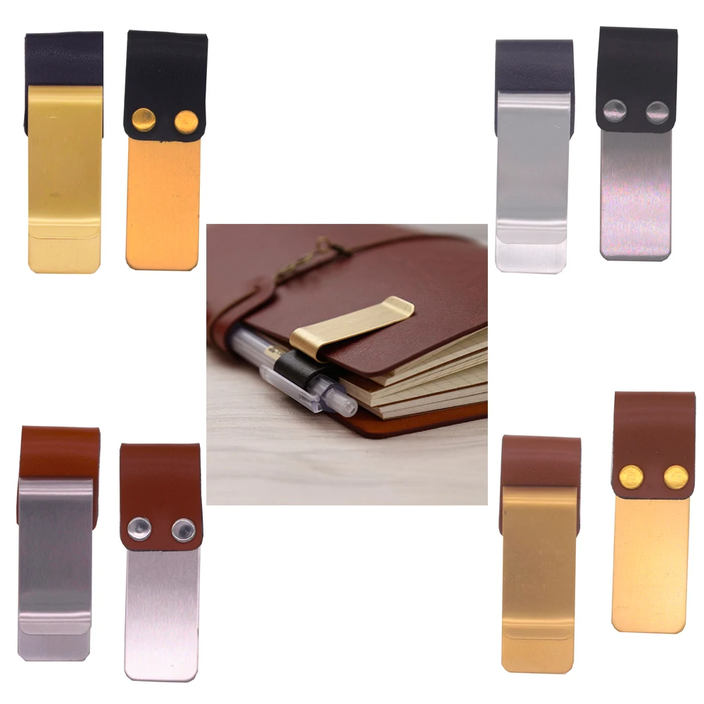 1 упаковка Ручка Петля путешественник ноутбук кожаный держатель ручки с зажимом из нержавеющей стали разные цвета на выбор