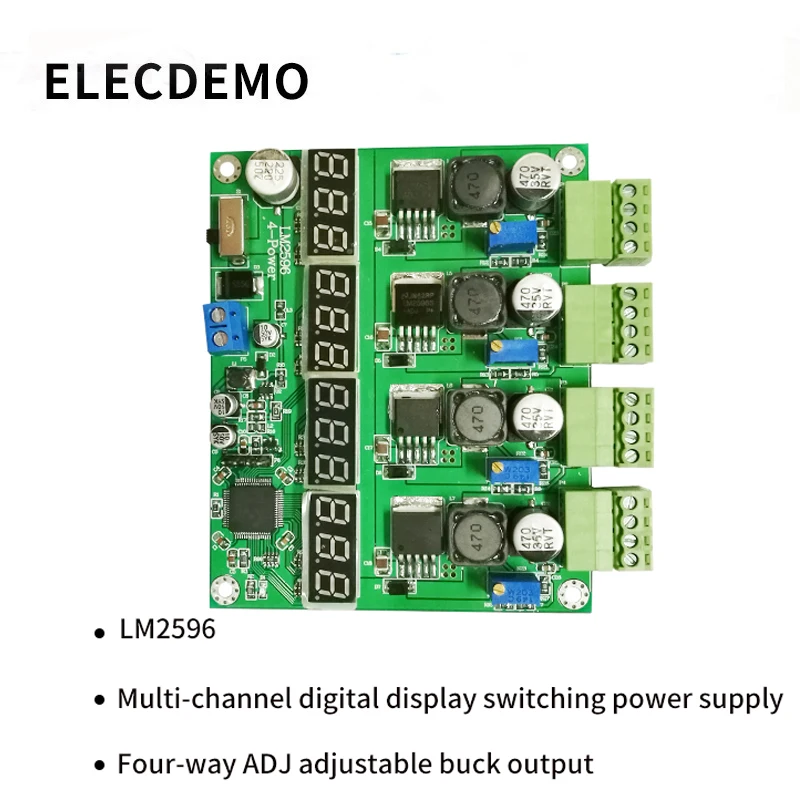 LM2596 module multi channel switching power supply four digital display DC DC adjustable buck