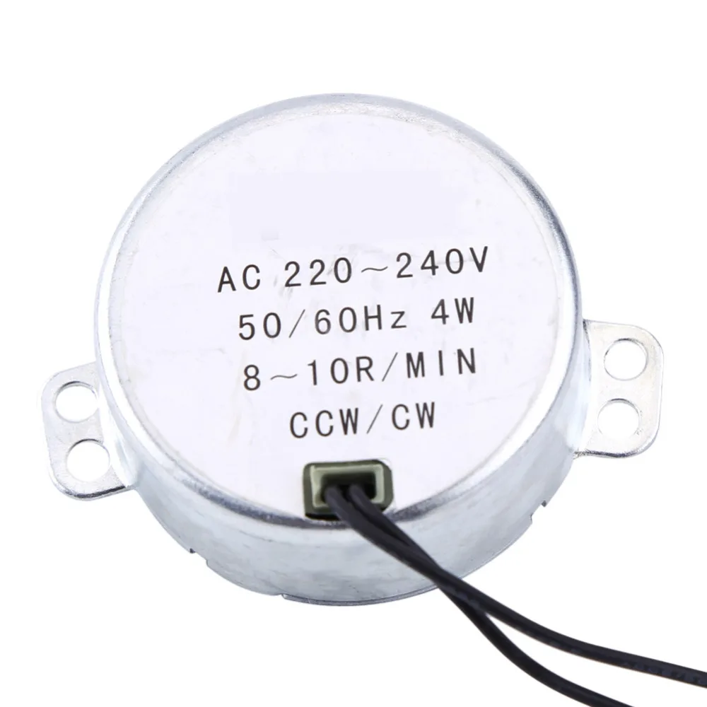 Бесплатная доставка AC мотор 220 240В синхронный редуктор 4 Вт CW/CCW 8 10 об/мин 50/60 Гц