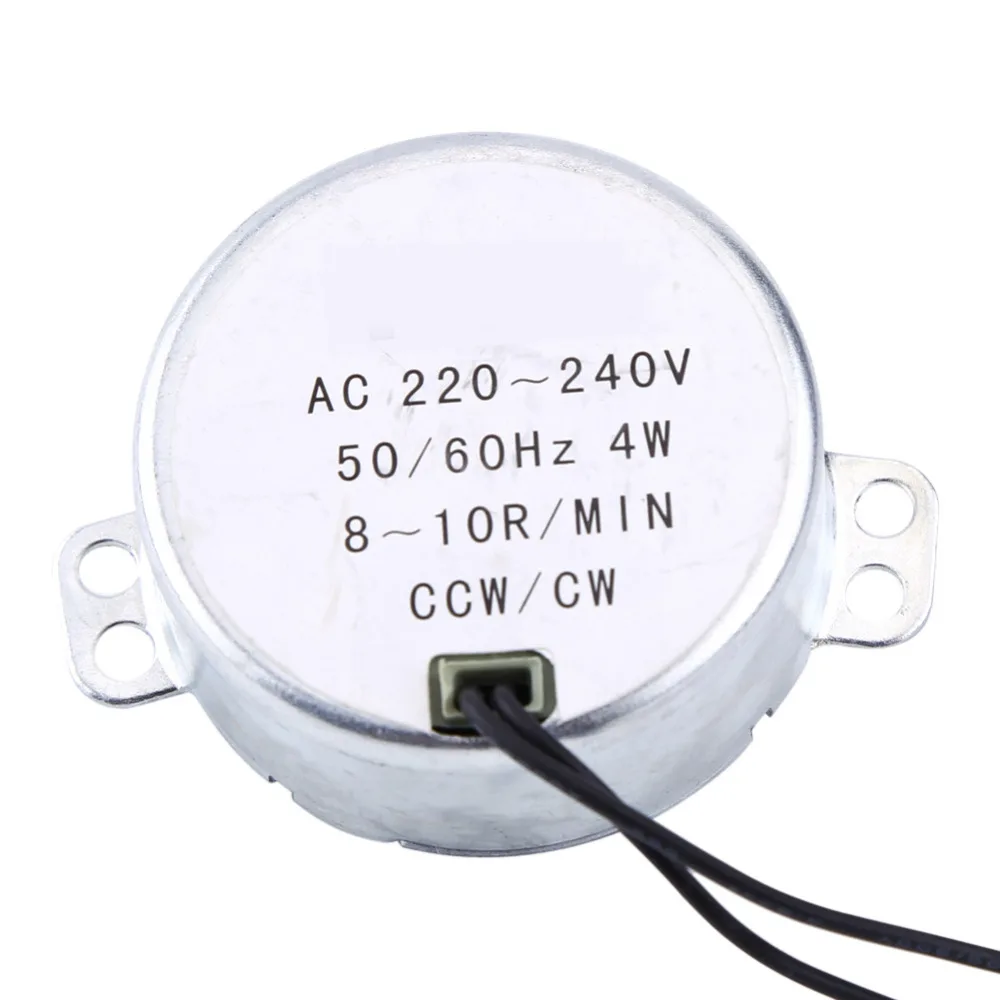 

AC Motor 220-240V Synchronous Motor Geared Motor 4W CW/CCW 8-10RPM 50/60Hz Permanent Magnet Synchronous Motor