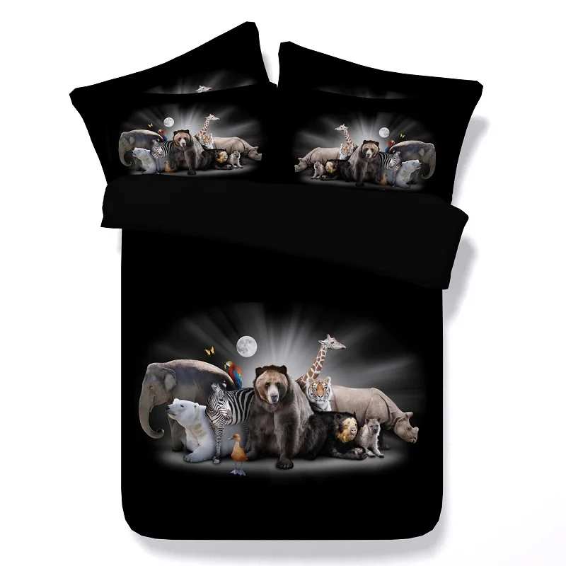 

3D Animal Bedding sets quilt duvet cover bed in a bag sheet linens bedspreads California Super King size queen full twin 4PCS