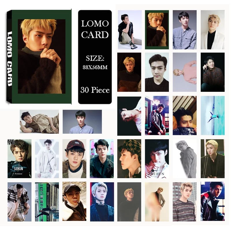 Альбом KPOP EXO SEHUN LOMO Cards K-POP новая мода самодельные бумажные фото карты HD фотокарты 30
