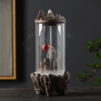 

Newly launch Backflow Incense Burner Acrylic Plastic Cup Ceramic Dragon Furnace Creative Home for Tea room bedroom decorate