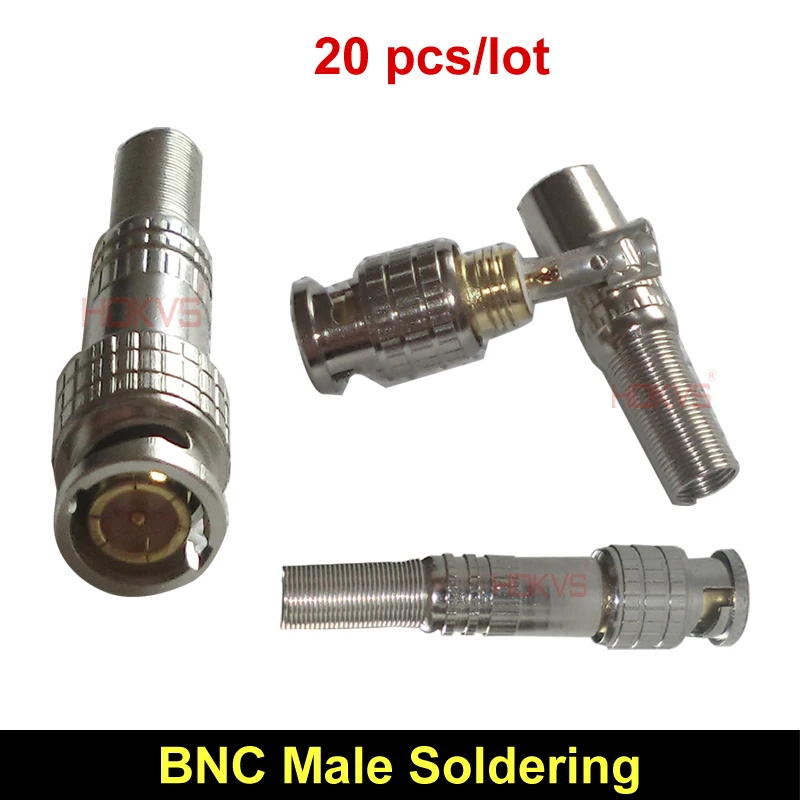 HOKVS Soldering BNC Nut Connector Male Plug to RG59 Coaxial