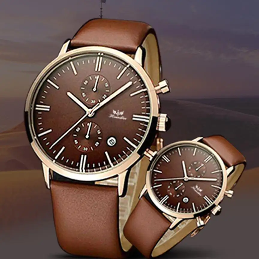 2016 Hot Sale Men s Hcandice Noctilucent Leather Band Quartz Watch Wrist Watches Good looking JUN