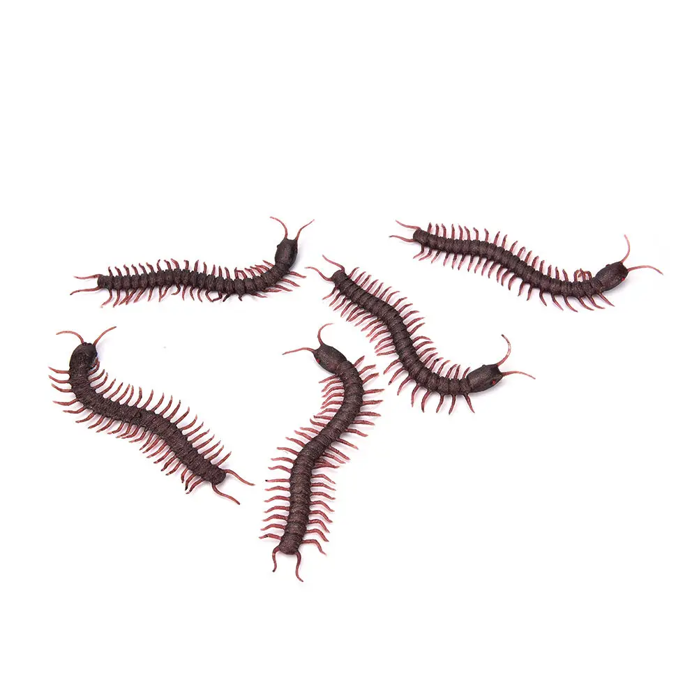 5pcs/lot Horror Halloween Millipedes Props Tricks Simulation Centipede