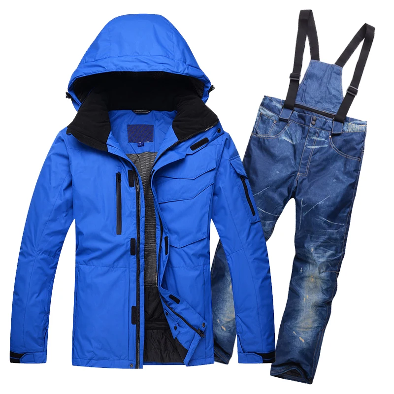 

New 2017 snow single and double men's ski suit windproof waterproof men skiing jacket pants set winter male snow skiing jackets