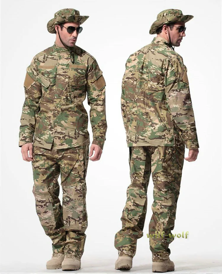 США Военная ACU армейская камуфляжная униформа для мужчин охотничий костюм Боевая куртка и брюки