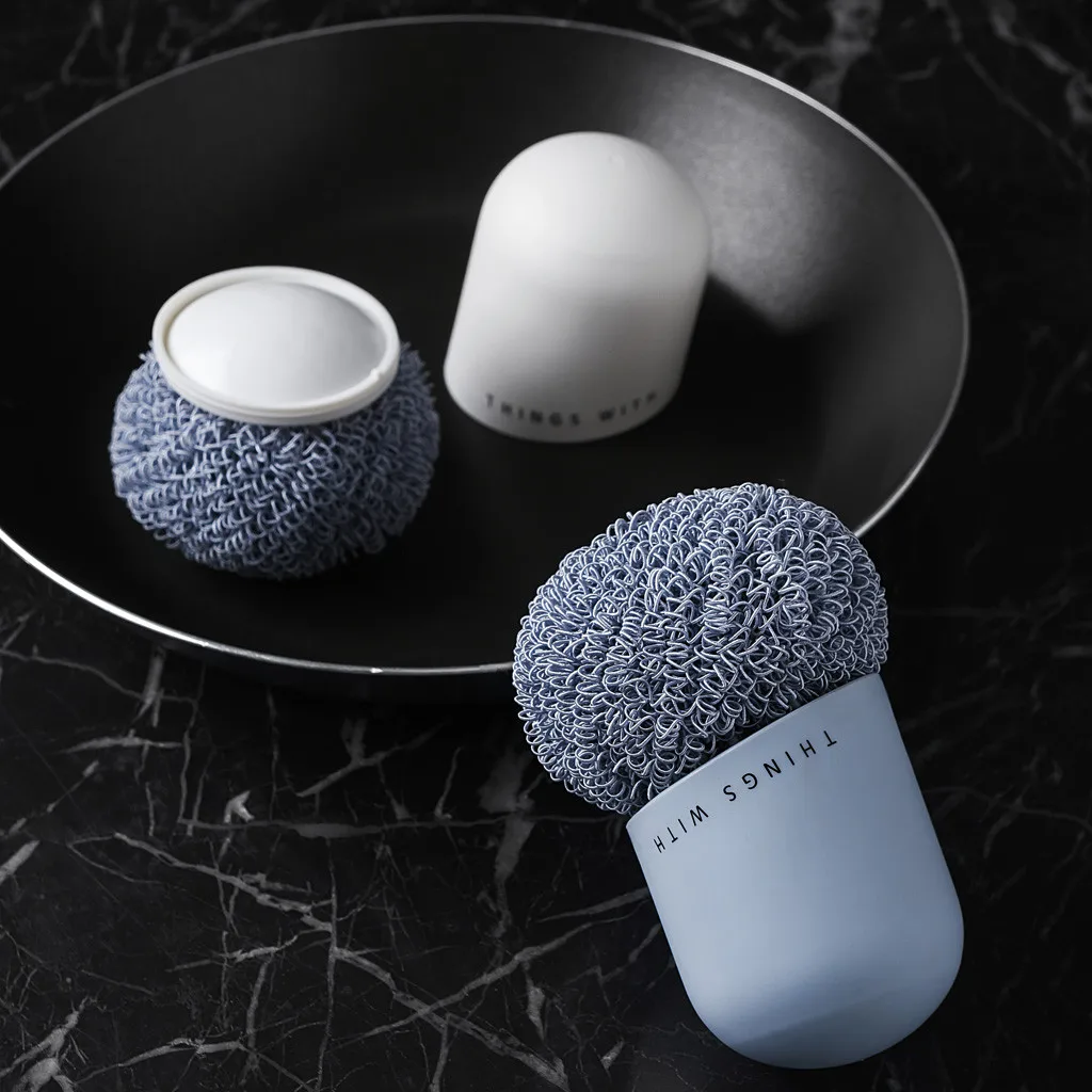 

ISHOWTIENDA Polyester Clean Ball With Handle Kitchen Scrubber Clean Brush Super Soft Does Not Hurt The Hand 2019 new
