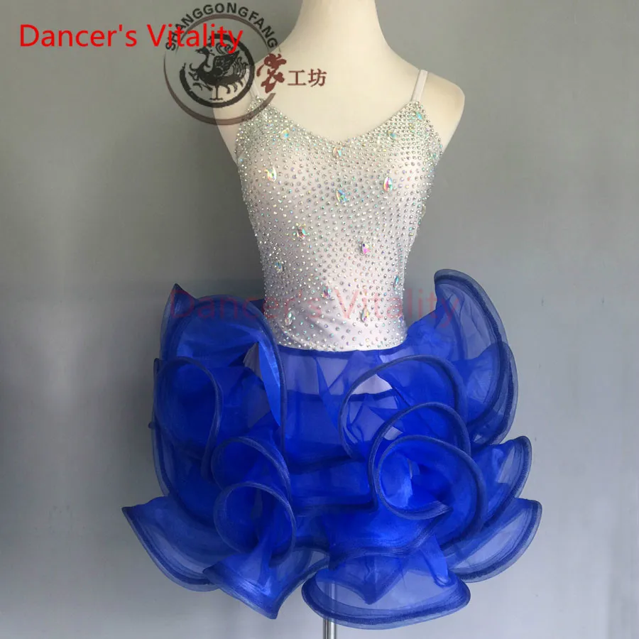 

Dancer's Vitality New Brand Harnessed Diamond Cake Skirt Latin Dance Dress Women Samba Salsa Tango Dress For Vestido De Festa