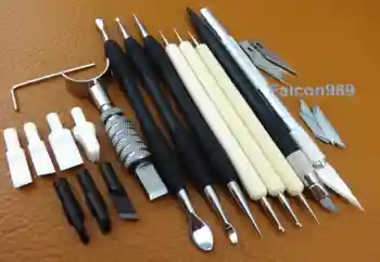 

Leather Craft Nano Ceramic + Metal Blade Adjustable Swivel Carving Knife Cutter Modelling Tool Set Stamping Punch Chisel Edger