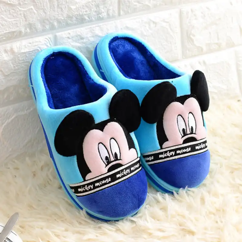 Disney/Детские хлопковые тапочки с Микки Маусом Детская домашняя обувь зимняя