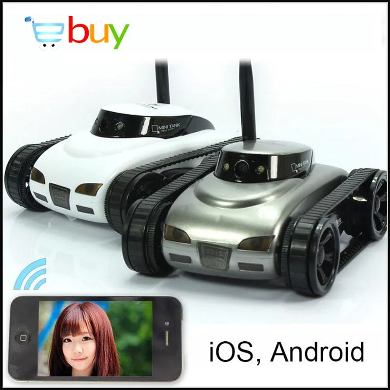 Mini Wifi Robot Camera RC Tank APP Real time Controlled by IOS Android