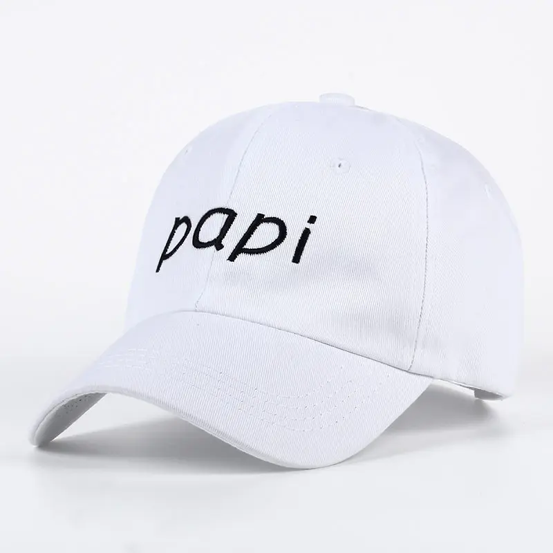 Voron Papi вышивка бейсболка Мужская Женская мода Papi DAD Cap хип-хоп Snapback кости шапки стиль 6 - Цвет: papi white