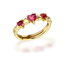 Encontrar de la joyería 925 de plata turmalina anillo en forma de corazón Ruili nueva lista directa al por mayor las mujeres viven Rhinestone Joyería del anillo de oro