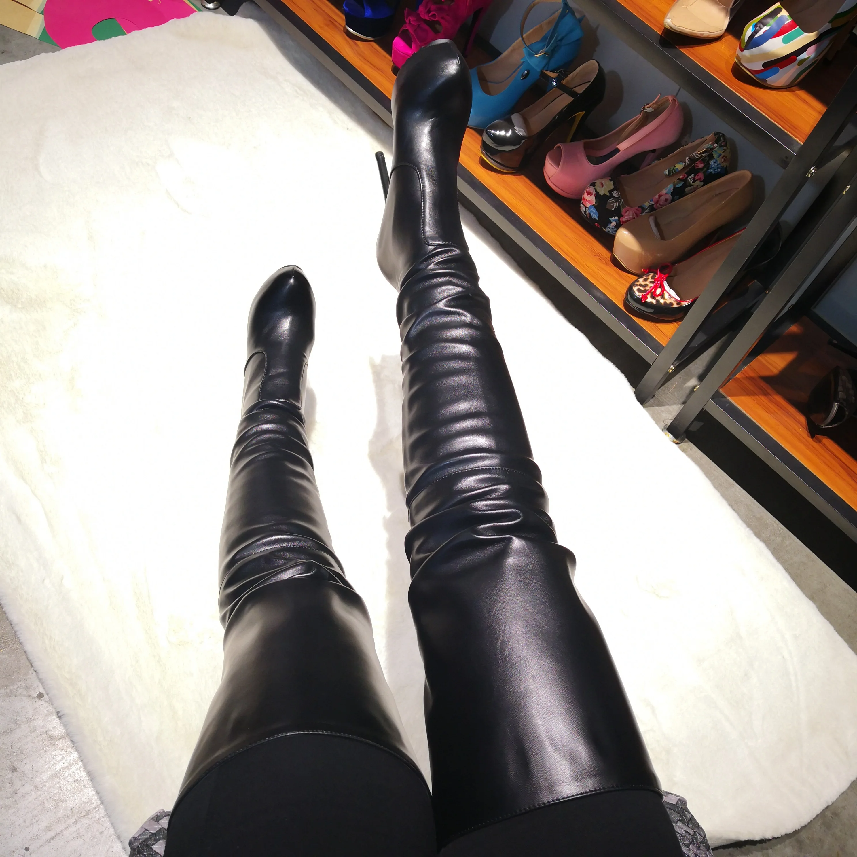 

New Arrival Women's Thigh-high Boots Winter Night-club Dance Booties Party Prom Over-knee Booty Fashion High Heel Boots D023