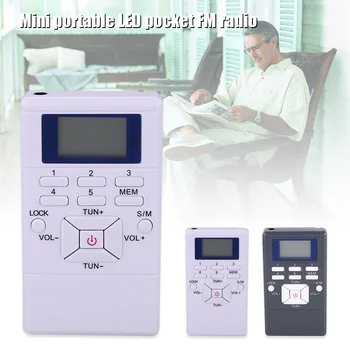

Mini FM Radio with Earphone Digital Display Dual Channel Single Band Portable Radio GDeals