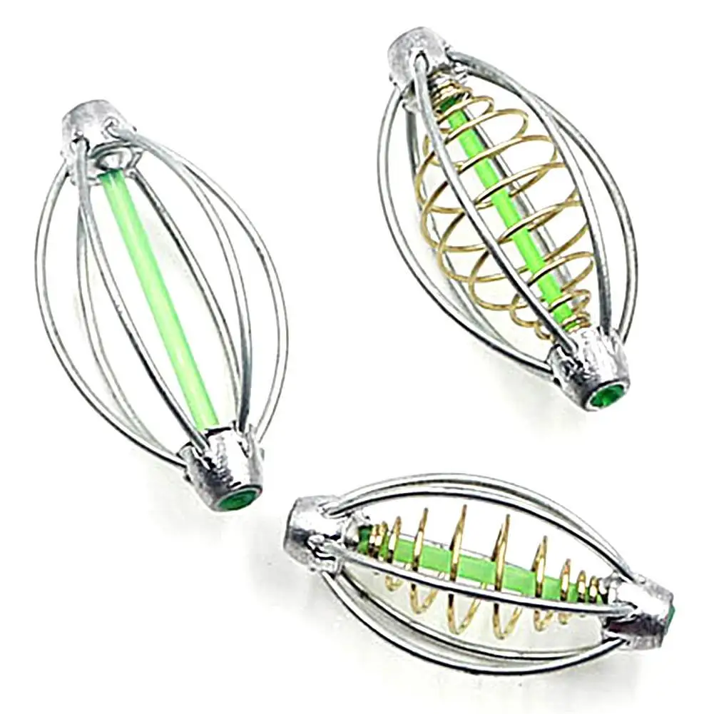 

NEW Lantern Shape Wire Bait Thrower Fishing Feeder Lead Sinker Play Nest Spring