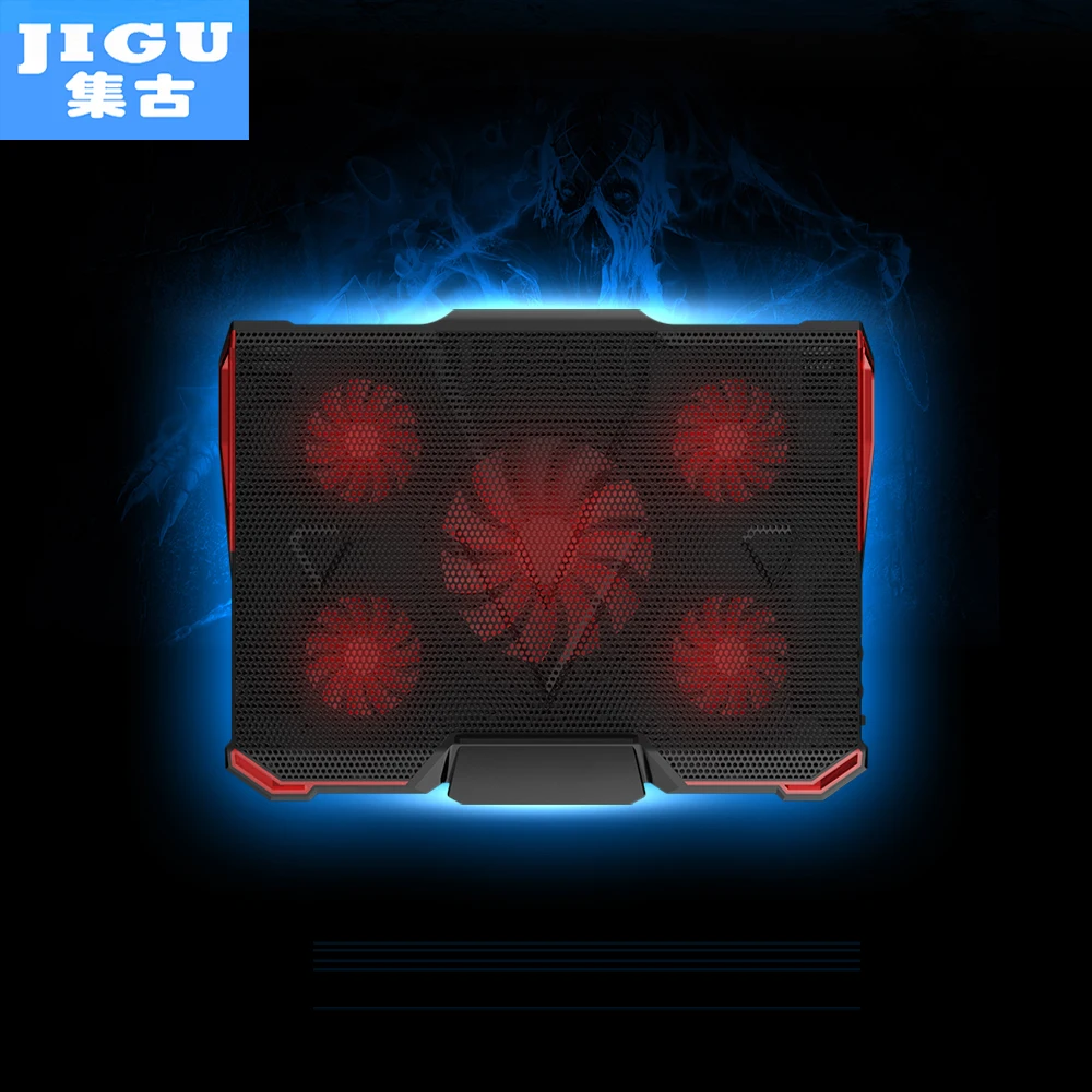 

JIGU 5 FAN 2 USB Laptop Cooling Pad Adjustable Notebook Cooler +Holder for 12-17' Laptop usb fan
