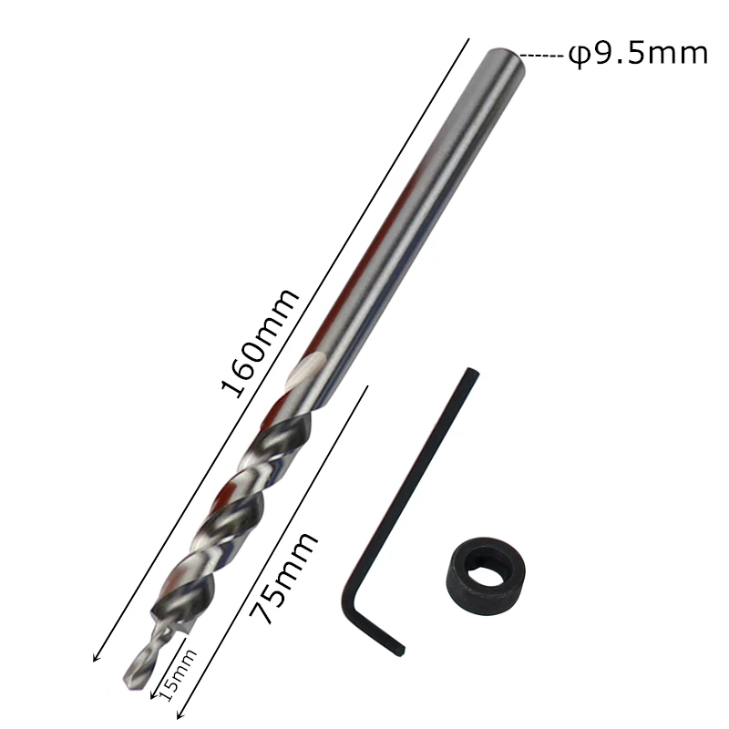 Carpentry Pocket Hole Jig Set 9.5Mm Wood Drill Guide Bevel Angle Hole Puncher With Positioning Magnet For Diy Woodworking Tool