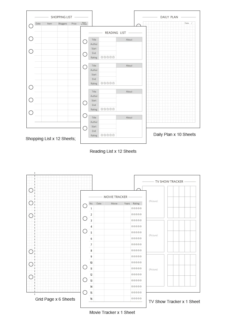 Nover Spiral notebook A6 наполнитель бумаги Дневник Книга внутреннее ядро для Filofax внутренние страницы для спирального планировщика офисные и школьные принадлежности