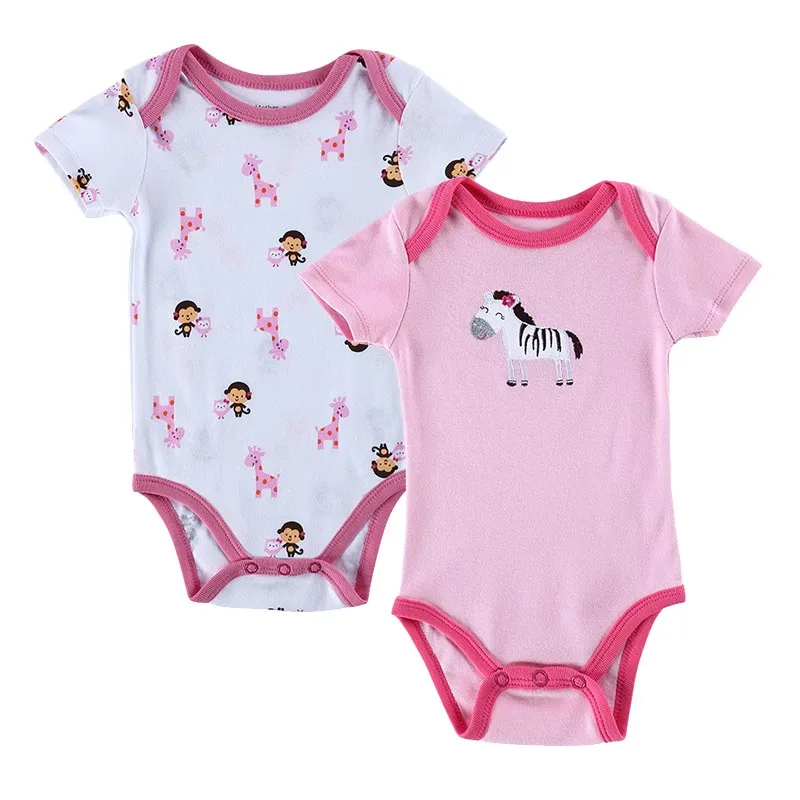 2016 Baby Bodysuits 2Pcslot Boys Girls Clothes Body Bebes Newborn Short Baby Clothes Cotton Infant Jumpsuit Next Clothing Sets (1)