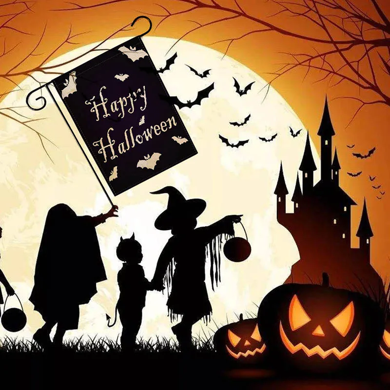 47*32cm Hot New Double Sides Pumpkin Halloween Weatherproof Decoration Garden Flag