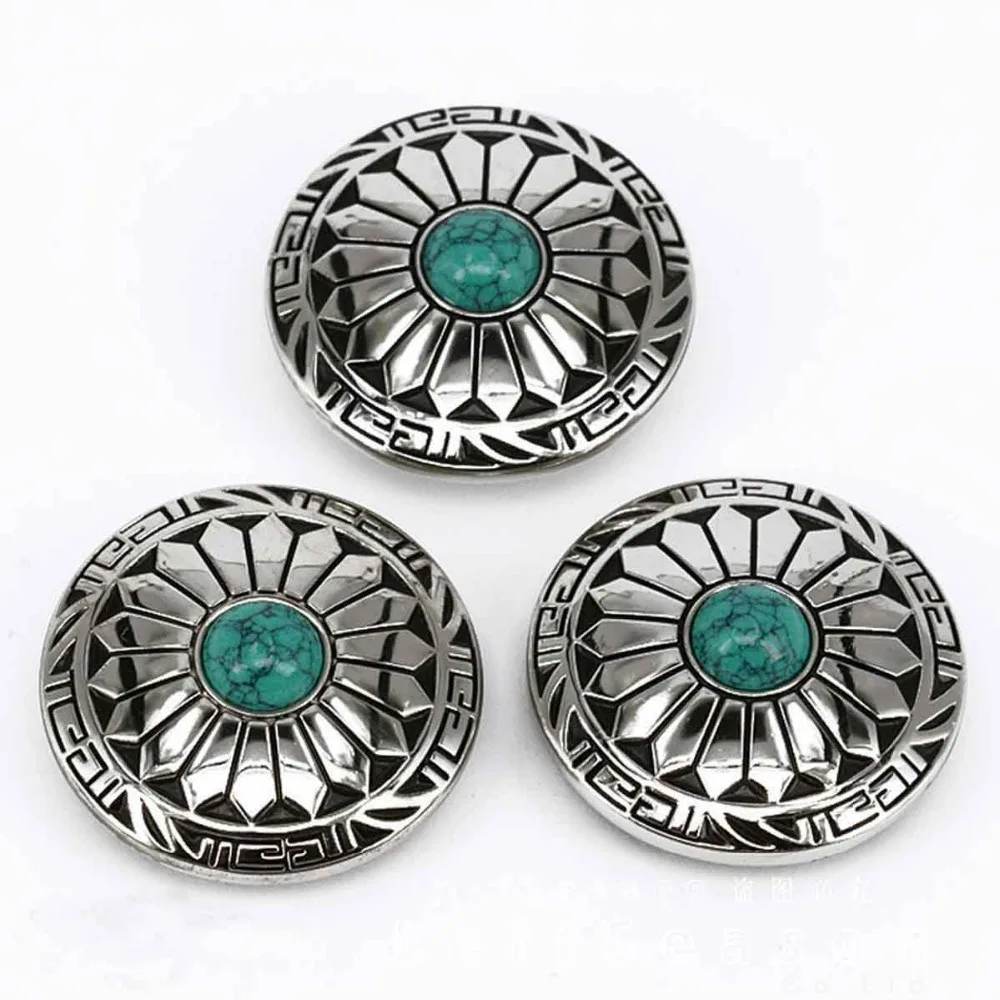 

3 PCS Turquoise Conchos Decoration Clasp LeatherCraft Accessories - Wholesale