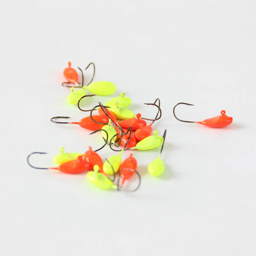 12pcs Mini Jig Heads Fishing Lure Small Jig Head Fish Barbed Hooks 1.1g For Soft Bait Carp Fishing Grub Fishing GreenRedBlack  (2)