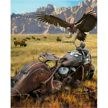 

DIY Full square Diamond Painting Cross Stitch motorcycle Diamond Mosaic Wall Decor eagle 5D Diamond Embroidery Handmade Patterns