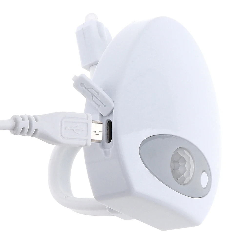  5V LED Toilet Light Smart USB Charge 8 Color Bathroom Seat Lamp PIR Body Motion Sensor Active Night - 32828027952
