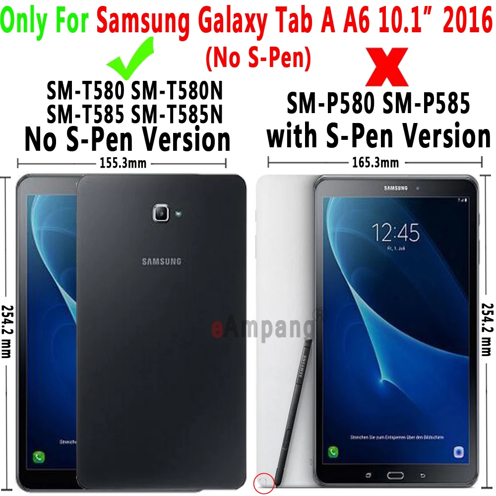 Силиконовый чехол для Samsung Galaxy Tab A A6 10 1 дюймов 2016 T580 T585 T580N T585N SM с подставкой|Чехлы