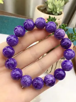 

Genuine Natural Purple Charoite Bracelet Gemstone Round Beads From Russia 10mm Fashion Women Bracelets Drop Shipping AAAAA