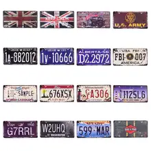 US Army f.b. Texas Vintage Metal garaje placa cartel Bar Club pared lata signos ruta coche número Decorar 16X30CM C9