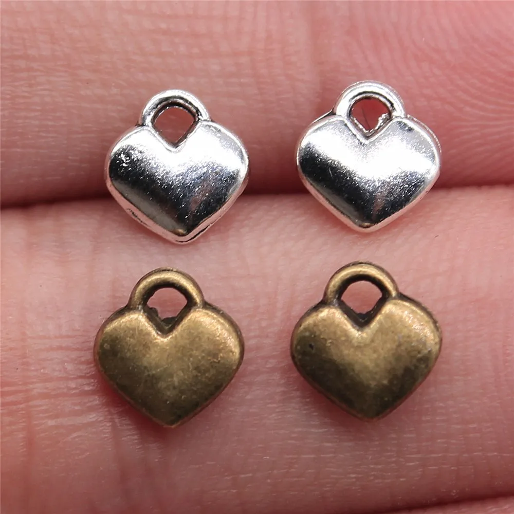 WYSIWYG 30pcs 8x7mm 2 Colors Antique Silver Color Antique Bronze Plated Tiny Heart Charm Heart Charms lot Small Heart Charms WYSIWYG 30pcs 8x7mm 2 Colors Antique Silver Color Antique Bronze Plated Tiny Heart Charm Heart Charms lot Small Heart Charms