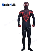 Высокое качество Человек-паук Майлз Моралес черный и красный лайкра Zentai боди-SP541 | UncleHulk
