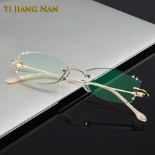 Элегантные женские очки с бриллиантами из чистого титана, тонированные линзы с камнями