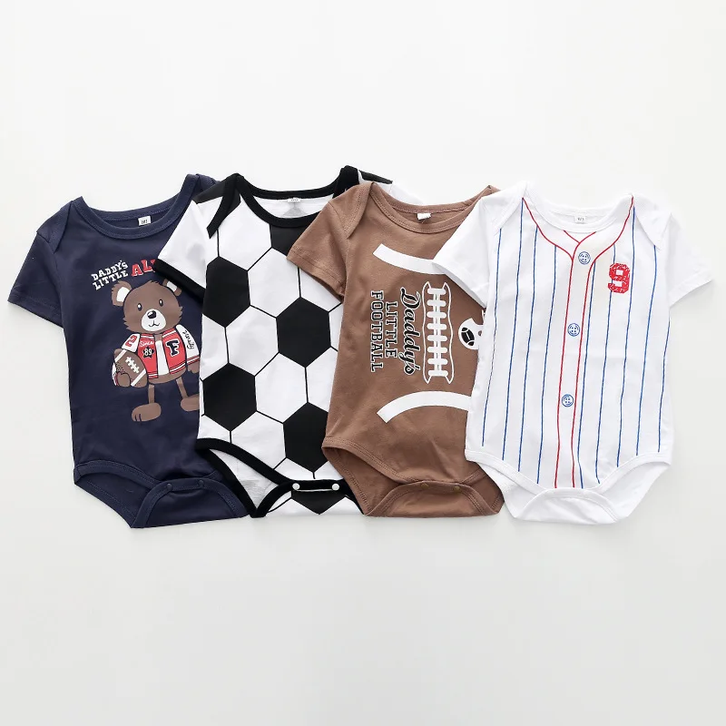 Fashion Baby Boys Newborn Baby Bodysuit Sports Infant Jumpsuit Brand Casual Basketball Football Baseball Print Baby Clothes DS9