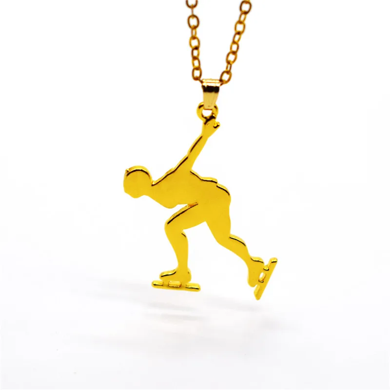 Elfin-New-Trendy-Ice-Skating-Necklace-Men-s-Speed-Skating-Pendant-Necklace-Speed-Skating-Jewellery-Figure