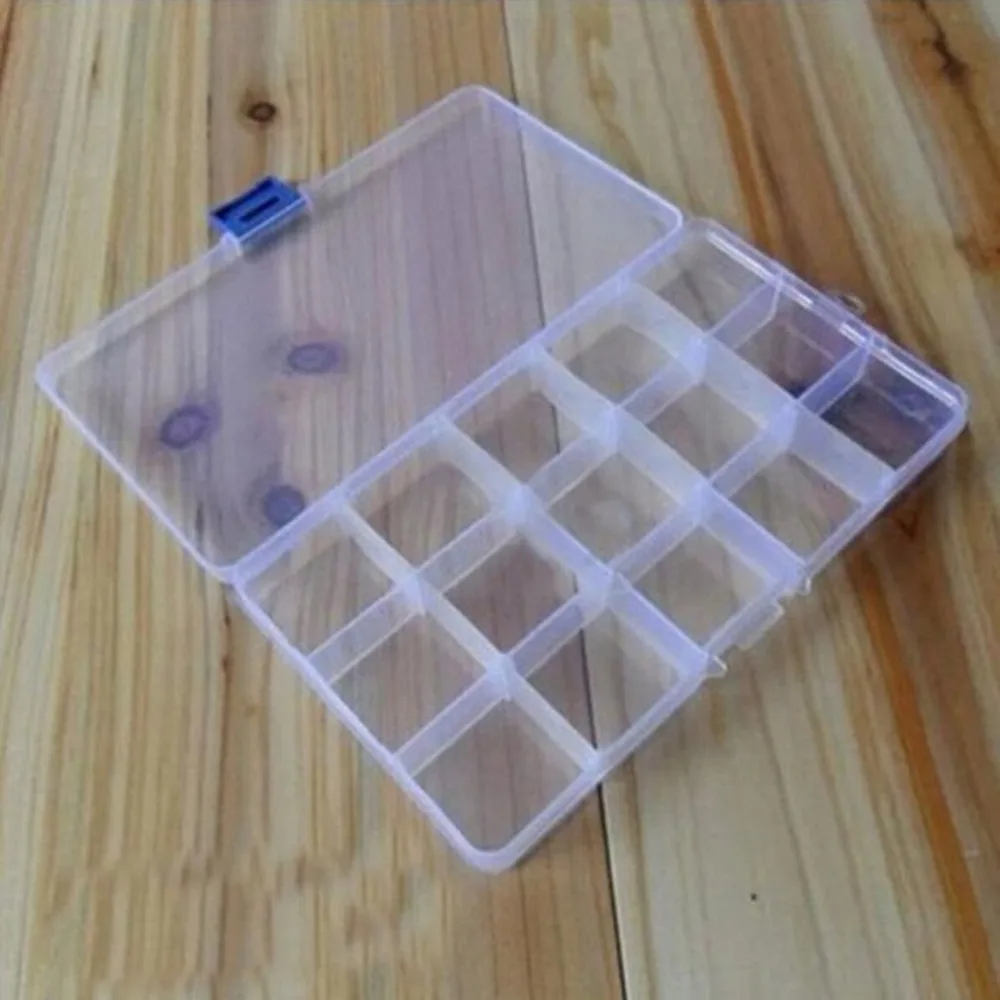 15 сетчатый креативный ящик для хранения со съемными Разделителями, драгоценности, наличные, прозрачный пластиковый органайзер, контейнер для хранения