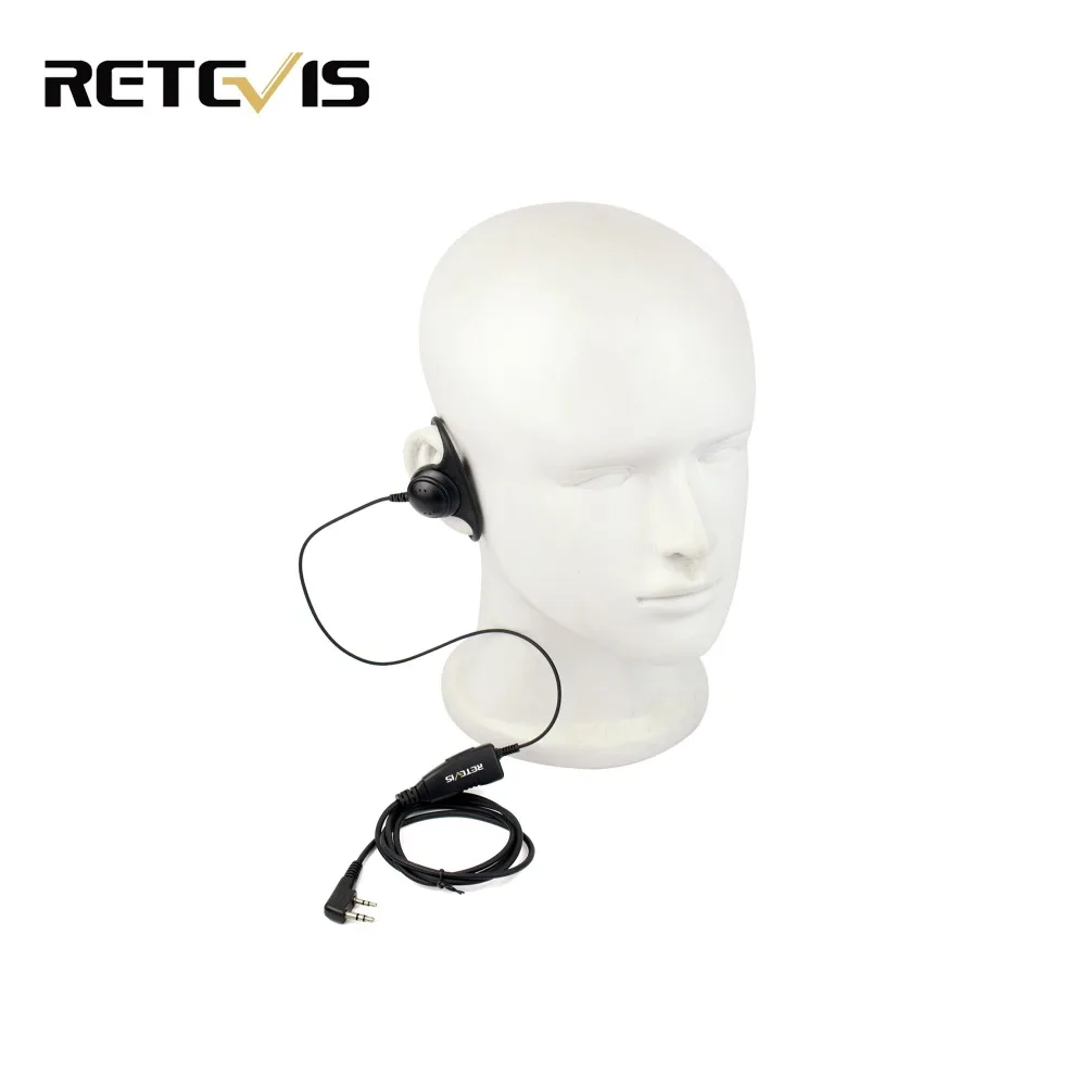 

Walkie Talkie Accessories D Shape 2Pin Soft Ear Hook Headset PTT Mic For Kenwood Retevis H777 RT5 For Baofeng 888s UV5R C9031A