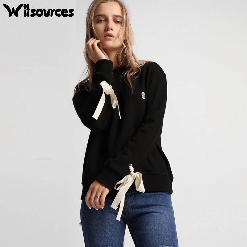 Floral embroidered long sleeve casual hoodie Clearance