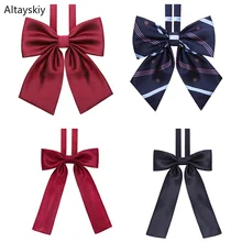 Галстуки Женские однотонные полосатые принты шелковистые женские s бант-галстук универсальные школьные студенческие для отдыха японский стиль трендовые простые студенческие шикарные