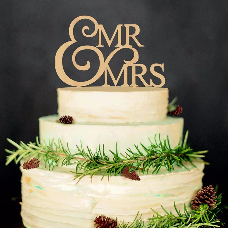 Tronzo Mr Mrs деревянный свадебный торт Топпер Прекрасный деревянный стол торт Декор невесты метла топперы на свадебный торт украшения