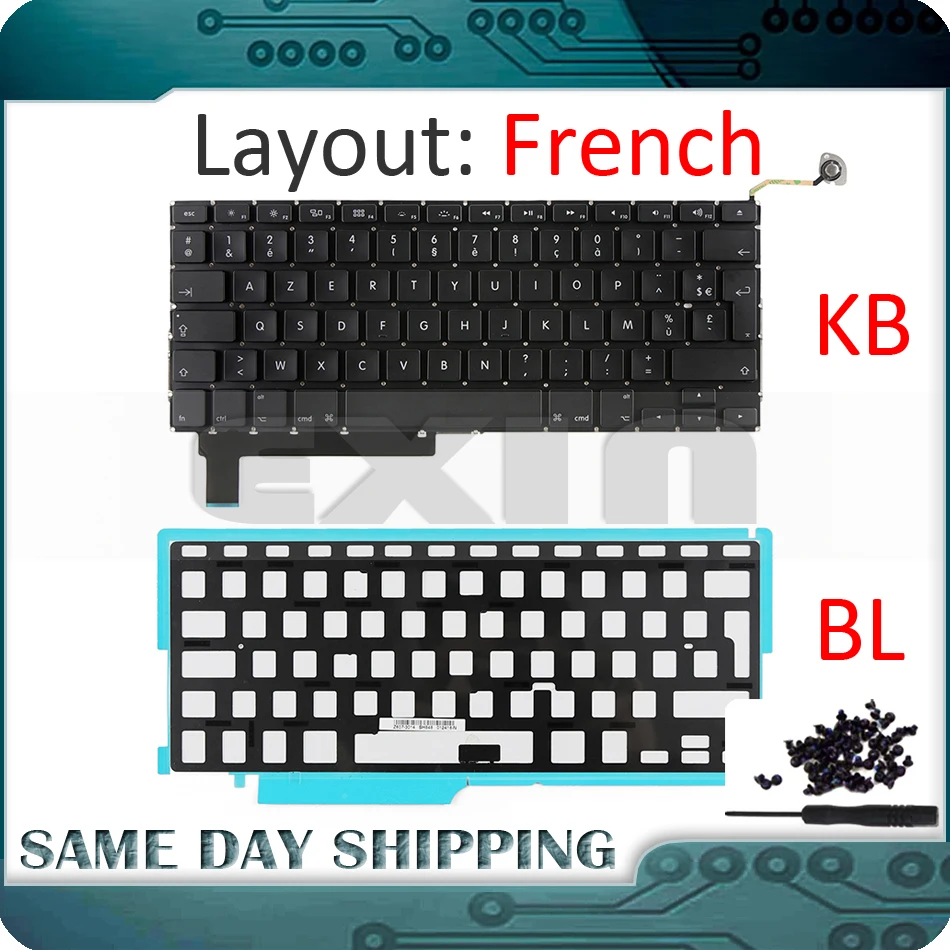  Laptop A1286 French Keyboard for Macbook Pro 15'' A1286 Keyboard FR France AZERTY+Backlight Backlit