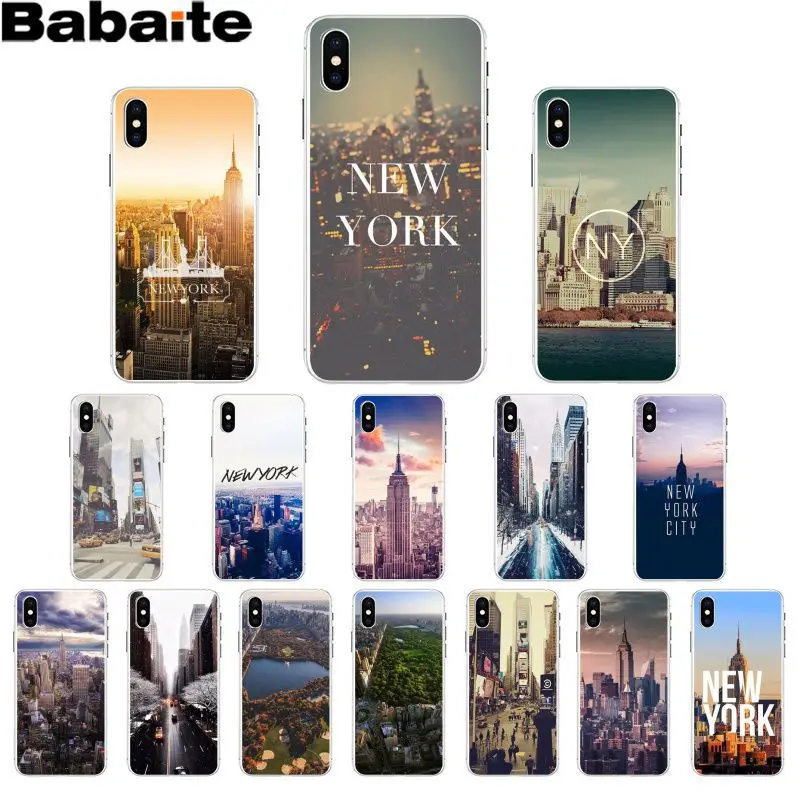 Babaite NYC Нью-Йорк городской пейзаж черный мягкий чехол для телефона Apple iPhone 8 7 6 6S Plus X XS MAX 5 5S SE XR Чехлы для мобильных телефонов