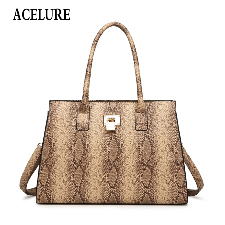 

ACELURE Women PU Leather Shoulder Bag Snake Crossbody Bag for Women Handbags High Quality Ladies Handbags Messenger Bag Totes